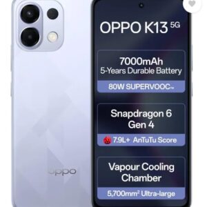 OPPO K13 5G with 7000mAh and 80W SUPERVOOC Charger in-The-Box, ICY Purple (8GB, 256GB)